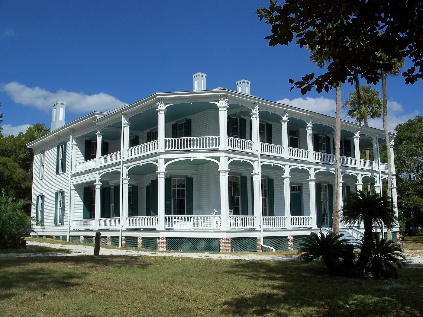 DeBary Hall historic mansion with wrap-around porches in DeBary, FL