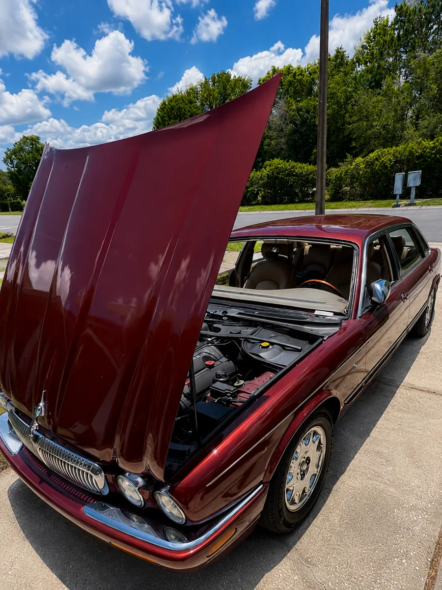 Before windshield replacement on a Jaguar in Apopka FL by Proset Auto Glass