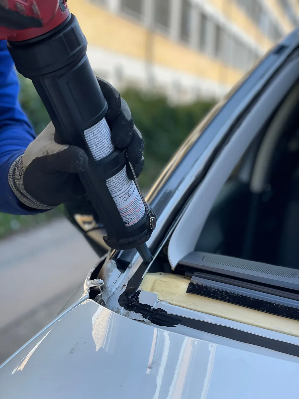 Proset Auto Glass technician performing a mobile auto glass installation in Deltona, FL