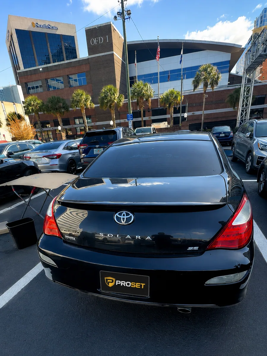 After back glass replacement on a Toyota Solara in downtown Orlando FL by Proset Auto Glass