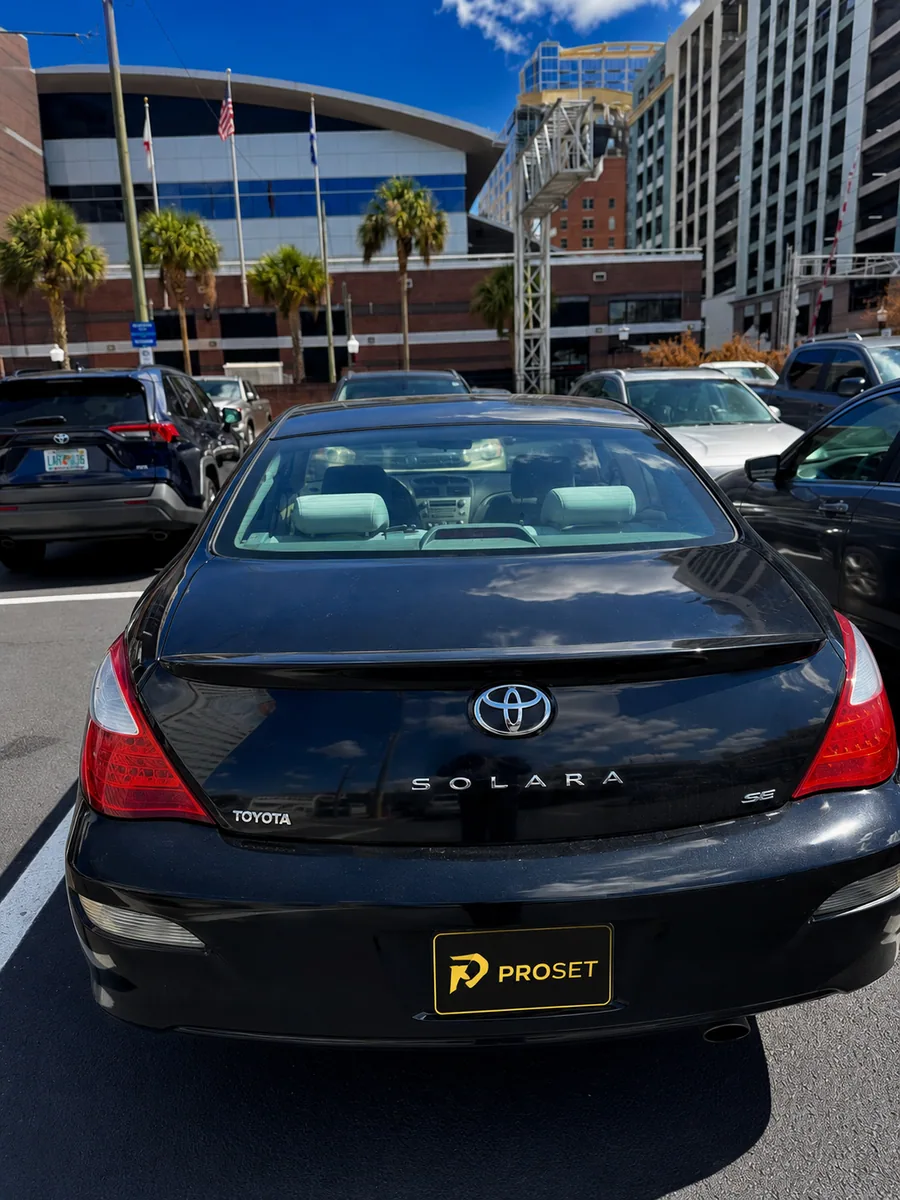 Before back glass replacement on a Toyota Solara in downtown Orlando FL by Proset Auto Glass